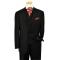 Extrema Black With Black Shadow Pinstripes 140's Wool Vested Suit HA00257