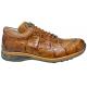 Mauri "Swamp" 8690 Cognac Burnished Genuine Baby Crocodile Hand-Painted Casual Sneakers