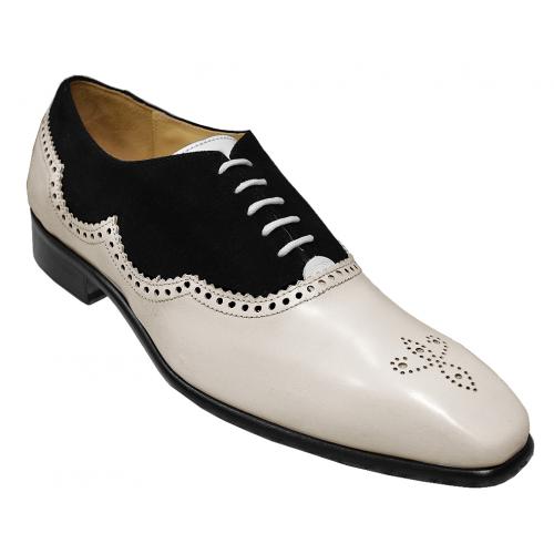 Emilio Franco "Fran-9" White / Black Genuine Leather / Suede Italian Shoes