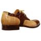 Mauri "1072" Brown / Beige Genuine Alligator Shoes