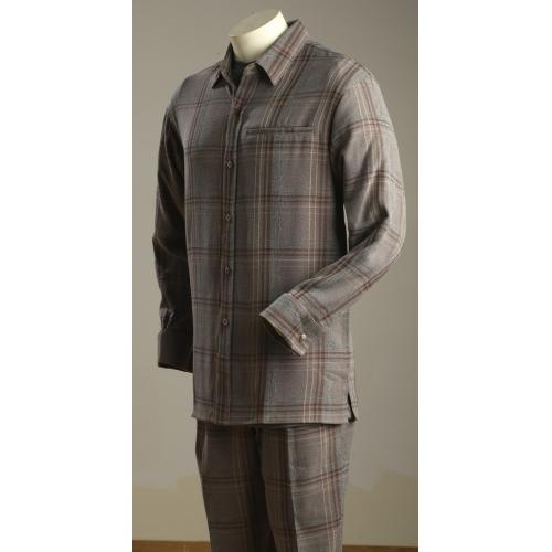 Tony Blake Cinnamon / Rust Front Button Long Sleeve 2pc Outfit Suit LS240