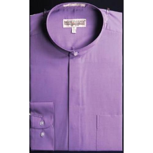 Daniel Ellissa Lavender Banded Collar Shirt With Button Cuff DS3001C