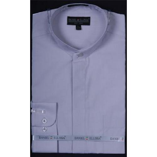 Daniel Ellissa Silver Banded Collar Shirt With Button Cuff DS3001C