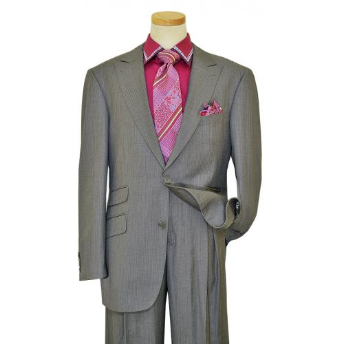 Mecca "Z23" Grey With Lavender Pinstripes Super 120'S Hand-Pick Stitching Suit LF017