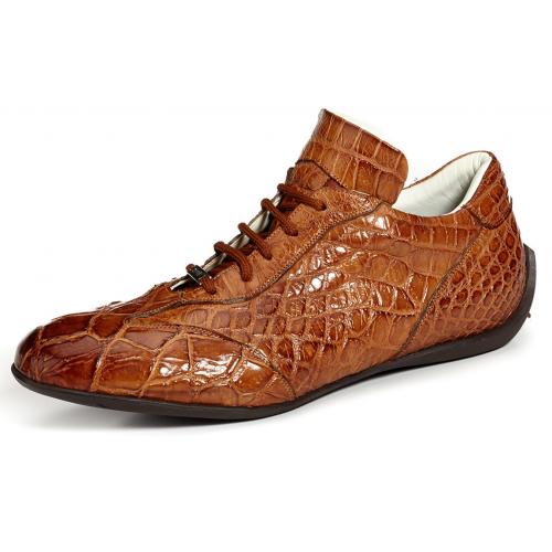 Mauri "Selva" 8673 Kango Tabac Hand-Burnished Genuine All-Over Alligator Sneakers