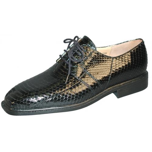 Giorgio Brutini "Slaton" Black Genuine Snakeskin Shoes 15522
