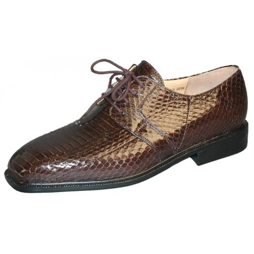 Giorgio Brutini "Slaton" Brown Genuine Snakeskin Shoes 15522