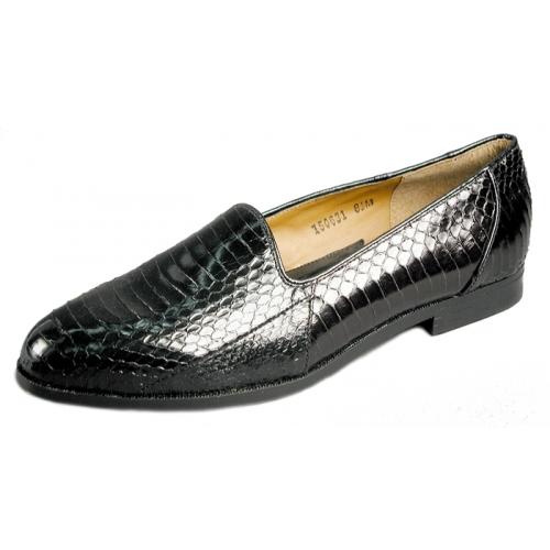 Giorgio Brutini "Faulkner" Black Genuine Snakeskin Shoes 15063
