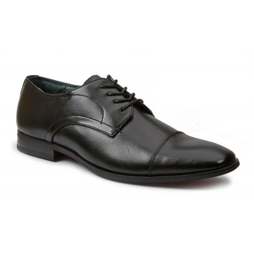 Giorgio Brutini "Derrick" Black Sleek Genuine Leather Shoes 17564