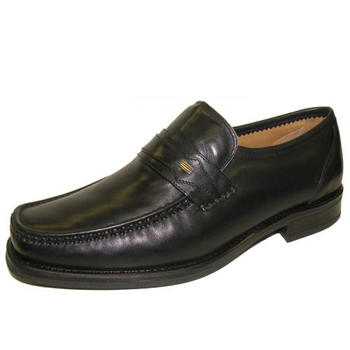 Giorgio Brutini "Fleming" Black Genuine Sheepskin Leather Loafer Slip-on 24994
