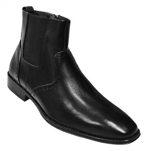 Stacy Adams "Wesley" Black Leather Ankle Boots 20142