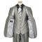 Tayion Collection Medium Grey With White Pinstripes Design With Charcoal Grey Hand-Pick Stitching Suit 010.