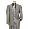 Tayion Collection Medium Grey With White Pinstripes Design With Charcoal Grey Hand-Pick Stitching Suit 010.