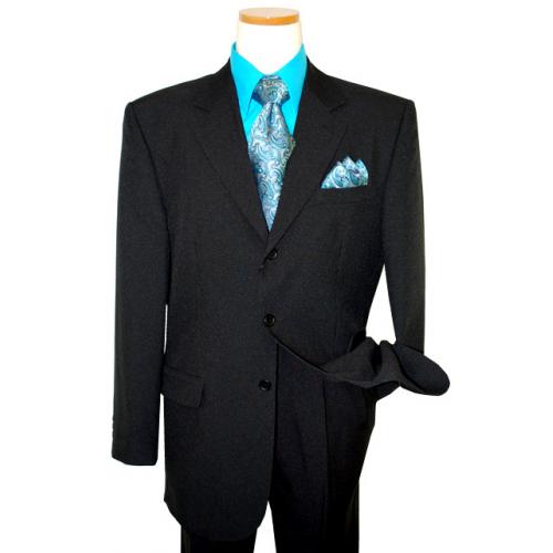 Gianni Vironi Solid Black Super 100's 100% Fine Polyester Suit 2005