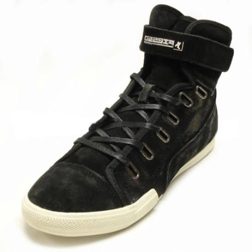 Fiesso Black Genuine Leather Casual Ankle Sneakers FI2113