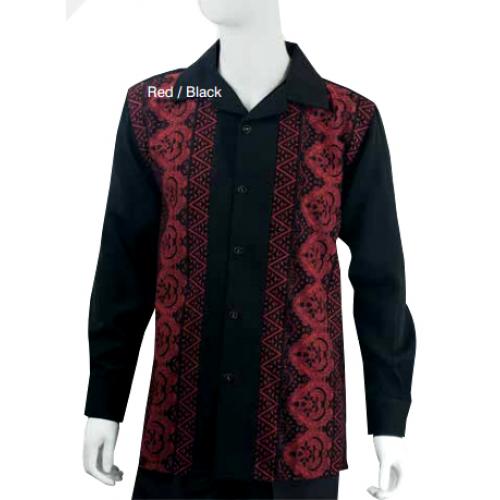 Blue Jazz Red / Black Long Sleeve 2pc Outfit Set PLSH-2