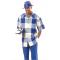 Montique Cobalt / Royal Blue / White Checkerboard 2 Piece Outfit 141