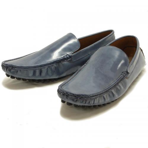 Encore By Fiesso Blue Genuine Leather Loafer Shoes FI3006