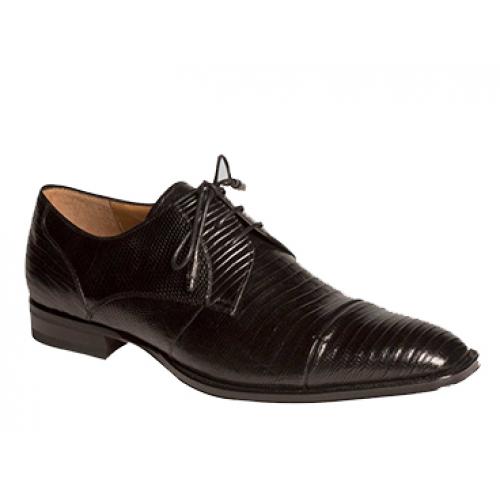Mezlan "Valdes" 3951 Black Genuine Lizard With Matched Tassels Oxford Shoes