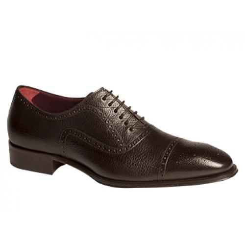 Mezlan "Reggio" 5642 Brown Genuine Textured Calfskin Perforated Oxford Shoes