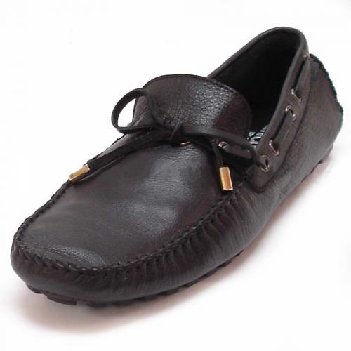 Encore By Fiesso Black Genuine Leather Loafer Shoes FI3116