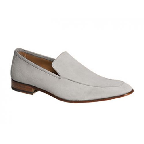 Mezlan "Arezzo" 5862 Pearl Grey Genuine Supersoft Lightweight English Suede Penny Slip On Shoes