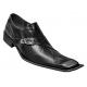 Zota Black Genuine Leather Loafer Shoes Diagonal Toe With Monk Strap G838-103
