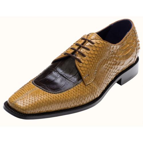 David X "Brian" Brown/Matte Beige Genuine Crocodile/Python Shoes