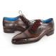Paul Parkman 024 Brown Genuine Italian Calfskin Captoe Oxford Hand-Painted Shoes