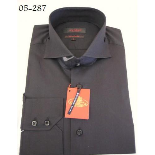 Axxess Dark Grey Handpick Stitching 100% Cotton Dress Shirt 05-287