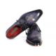 Paul Parkman PP2279 Blue & Navy Genuine Leather Hand-Painted Derby Shoes