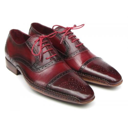 Paul Parkman 5032 Red / Burgundy Genuine Leather Oxfords Shoes