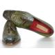 Paul Parkman PP2281 Green Crocodile Embossed Calfskin Tassel Loafer Shoes