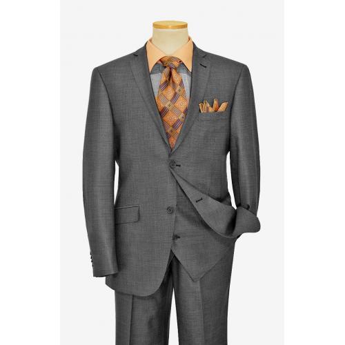 Zak By Extrema Grey / Black Woven Micro Hounsdtooth Design Super 150's Vested Wool Suit 28288/1