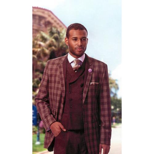 E. J. Samuel Brown Plaid Suit M2637