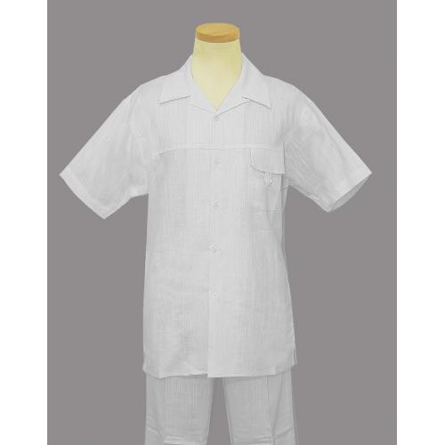 Successos White 2 Pc Linen / Cotton Outfit SP3328