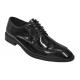 Stacy Adams "Bramwell" Black Polished Genuine Leather Shoes With Braided Edging 24971-001