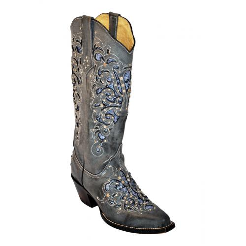 Ferrini Ladies 83461-56 Slate "Southern Belle" Leather Boots