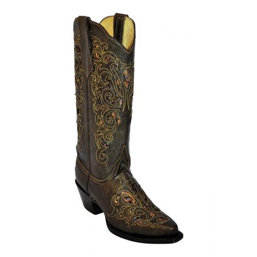 Ferrini Ladies 83461-60 Olive "Southern Belle" Leather Boots