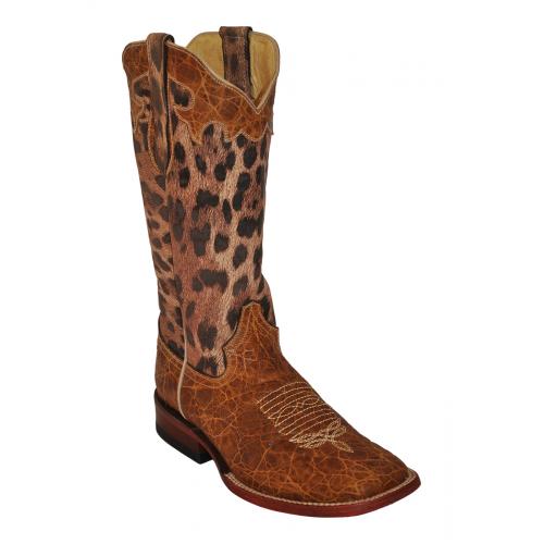 Ferrini Ladies 84293-16 Tan "Acero Leopard" Cowhide Boots