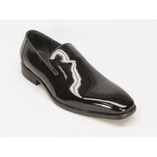 Carrucci Black Patent Leather Loafers KS259-310.