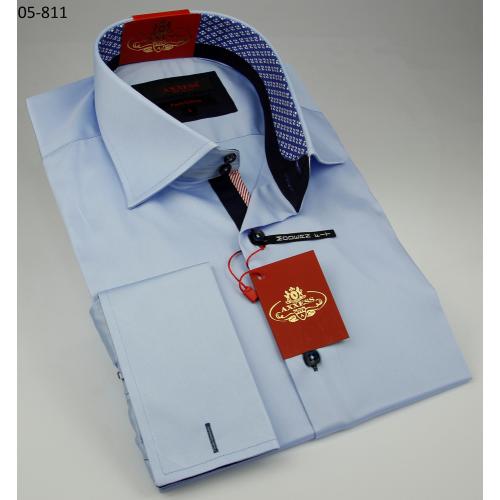 Axxess Blue / Navy Cotton Modern Fit Dress Shirt 05-811