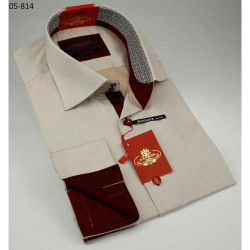 Axxess Almond Cotton Modern Fit Dress Shirt 05-814