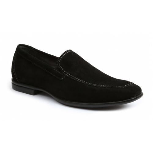 Giorgio Brutini "Nylo" Black Genuine Suede Slip On Shoes 176161