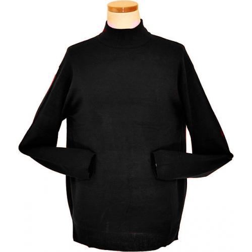 Bagazio Black Mock Neck Sweater Shirt BM030