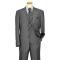 Extrema Charcoal Grey / White Salt / White Micro Polka Dot With Charcoal Grey Handpick Stitching Super 140's Wool Vested Wide Leg Suit 341607/2