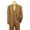 Extrema Taupe / Taupe Shadow Stripes With Taupe Handpick Stitching Super 140's Wool Vested Wide Leg Suit 24239C/1