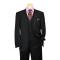 Mantoni Solid Black Super 140's Wool Vested Suit M40901-1