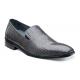 Stacy Adams "Galindo" Gray All-Over Alligator Print Genuine Leather Dual Goring Slip-on Loafer Dress Shoes 24996-020