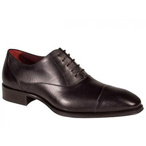 Mezlan "Toulouse" Graphite Genuine Hand Burnished Italian Calfskin Wing Tip Oxford Shoes 5967